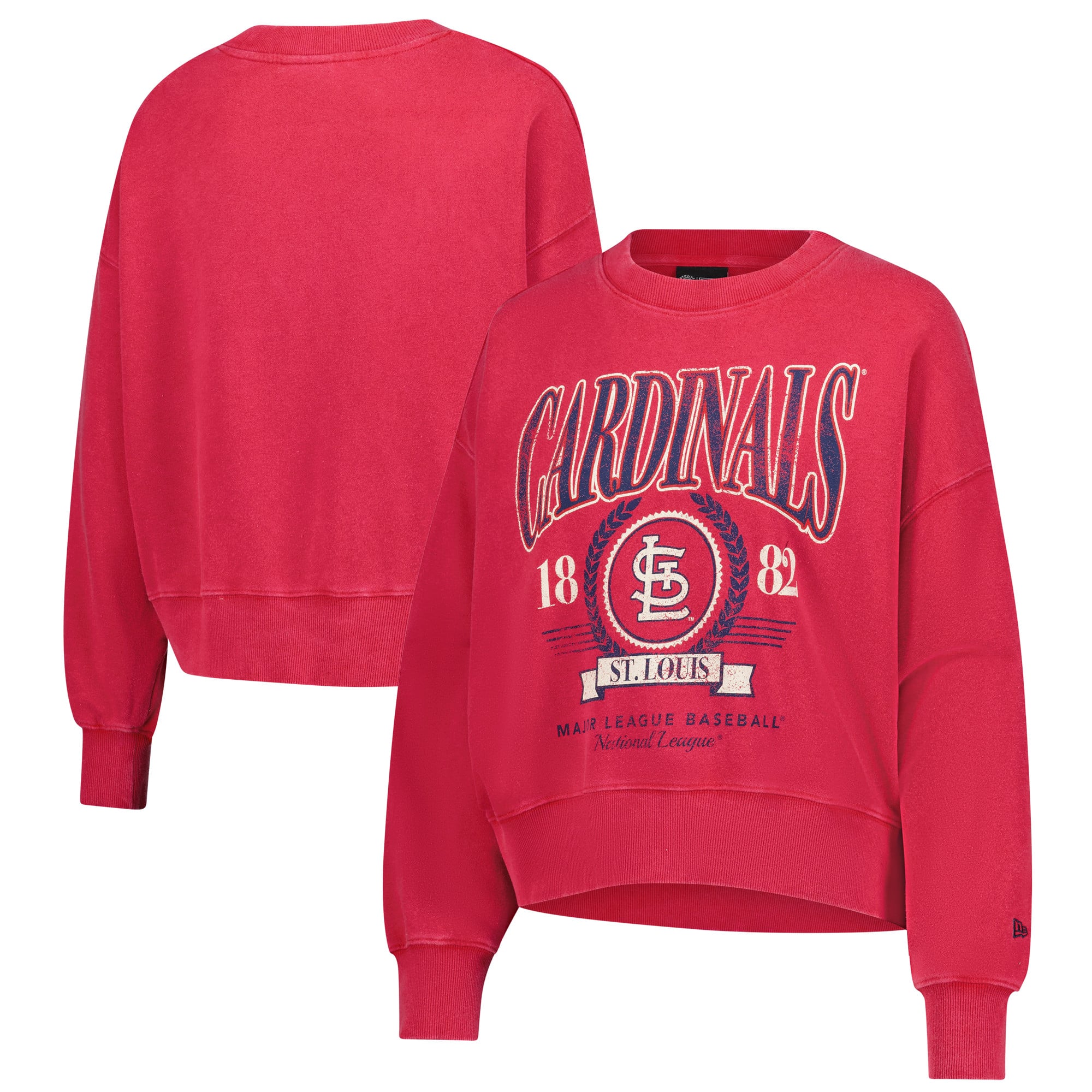 Pull court en molleton délavé aux enzymes rouge St. Louis Cardinals de New Era pour femme